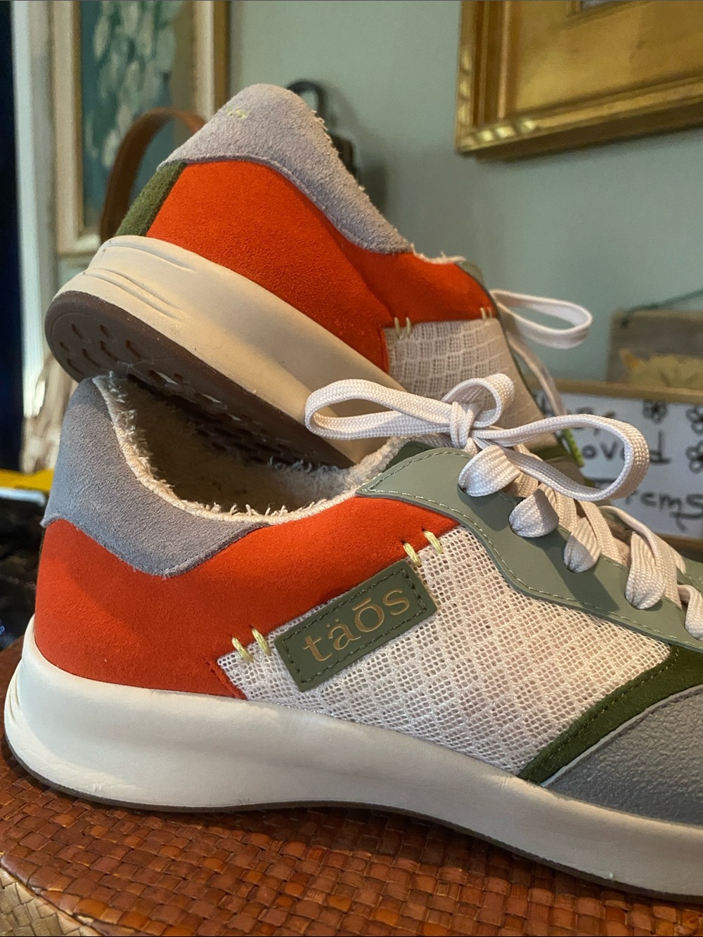 Taos Detour women's sneakers vibrant multi-color design suede and mesh uppers. - Picture 2 of 16